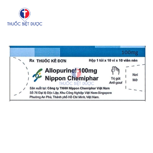 Allopurinol 100mg Nippon Chemiphar - Thuốc giảm acid uric