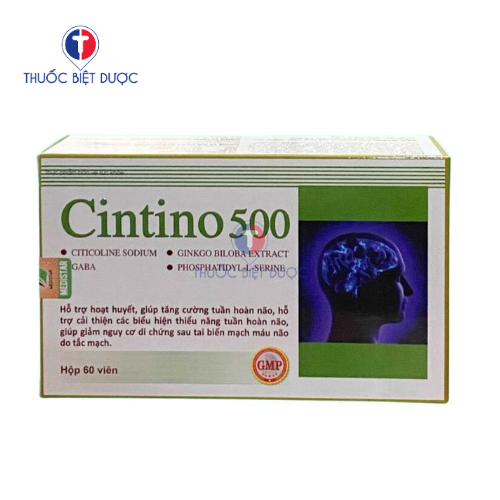 Cintino 500 - Hỗ trợ hoạt huyết tăng cường tuần hoàn máu não